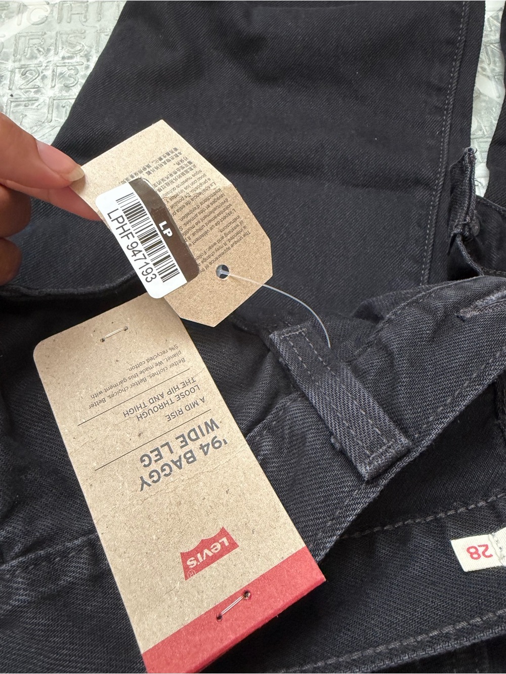 Levi's Wide Leg High-Rise Jeans - Black baggy USA 28 - Picture 5 of 7